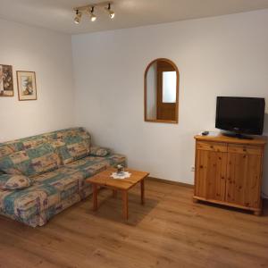 Televízia a/alebo spoločenská miestnosť v ubytovaní Holiday Appartements