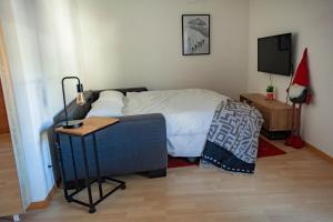 Postel nebo postele na pokoji v ubytování Apart Vinschgau