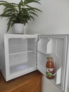 a white refrigerator with a plant in the door at Chez JD in Mauperthuis