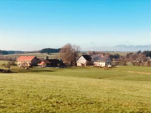 阿尔戈伊地区伊斯尼Himmelshof的草场上的一群房子