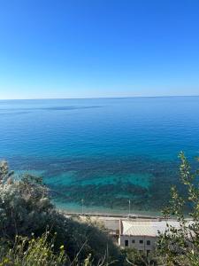a view of the ocean from a hill at B&B Casa CamiLory in San Lucido