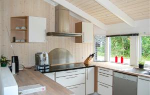 Kuchyň nebo kuchyňský kout v ubytování Holiday Home Lyngvej Glesborg Vi
