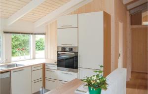 Kuchyň nebo kuchyňský kout v ubytování Holiday Home Lyngvej Glesborg Vi