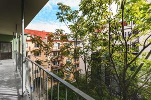a view of a building from a balcony at Muzyczna Oaza Przy Rynku in Wrocław