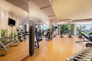 a gym with treadmills and cardio equipment in a building at Mercure Hotel Windhoek in Windhoek +25 photos