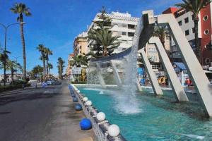 a water slide in the middle of a street at Cozy apartment with port view in Torrevieja