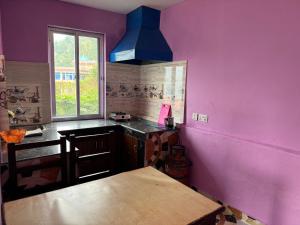Fewa View Cottage Yoga Retreat Pokhara的厨房或小厨房