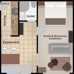 Půdorys ubytování Appartement im Dorf
