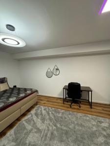 Ένα ή περισσότερα κρεβάτια σε δωμάτιο στο Zeitperlewohnen Beige