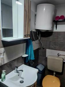 a bathroom with a sink and a toilet at Green in Negotin