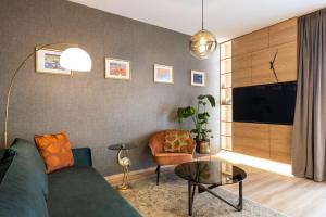 TV a/nebo společenská místnost v ubytování Fancy residence private parking & garden