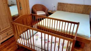 Postel nebo postele na pokoji v ubytování Ferienwohnung am Bruchwald