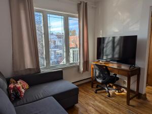 TV a/nebo společenská místnost v ubytování Comfy apartment close to Metro Monk station with self check in