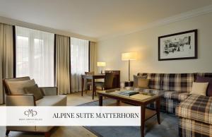 A seating area at Mont Cervin Palace