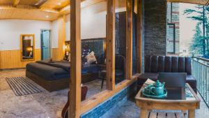 Posezení v ubytování Odin Hostel Kasol