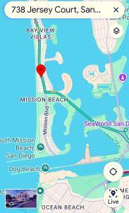a map of key west beach and ocean beach at Luna Azul, cozy condo only steps to Mission Beach! Free Internet in San Diego