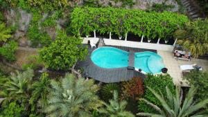 einen Blick über zwei Pools im Garten in der Unterkunft Suite by Chalet de Tahiti in Punaauia