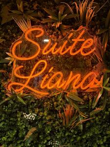 an orange neon sign that says hello quarantine at Suite LIANA - SPA- SAUNA in Rorschwihr