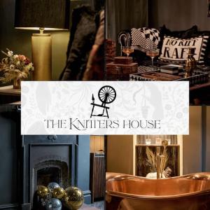 a collage of pictures of a living room with a fireplace at The Knitters House - Luxury 3 Bedroom Property in Nottingham