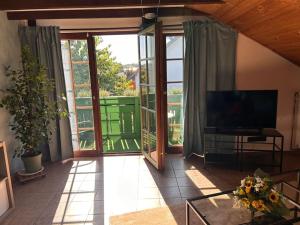 TV a/nebo společenská místnost v ubytování Ferienwohnung in Langenlonsheim