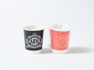 two coffee cups sitting next to each other at APA Hotel Shin Osaka Ekiminami in Osaka