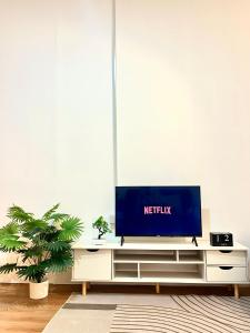 Televiisor ja/või meelelahutuskeskus majutusasutuses Lee's Transient Unit 3