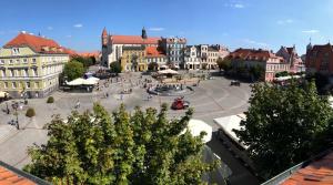 Nespecifikovaný výhled na destinaci Hnězdno nebo výhled na město při pohledu z apartmánu