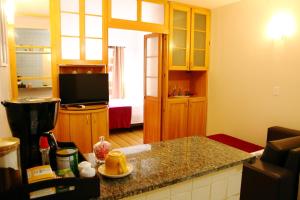 Dapur atau dapur kecil di Flats em frente ao Allianz Parque - HOTEL EM PERDIZES