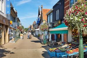 a street in a town with people walking down the street at Hosted by wendy Old city charming accommodation in Wassenaar