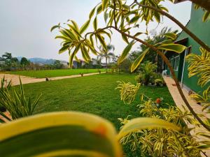 a view of a park with green grass and trees at Casa Tonguerê in Santo Amaro da Imperatriz