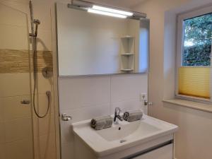 Koupelna v ubytování Ferienwohnung "Dorfwinkel 15" + 36 fotografií