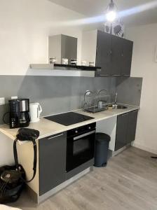 Kuchyň nebo kuchyňský kout v ubytování Hôtel Particulier Morez