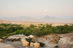 een luchtfoto van een kamp in de woestijn bij Altos de Quitor, Glamping in San Pedro de Atacama