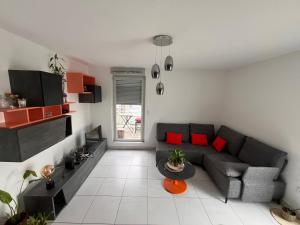 TV a/nebo společenská místnost v ubytování Chambre privée avec bureau