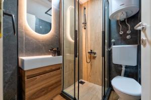 a bathroom with a toilet and a sink at Apartman Vuk Zlatibor in Zlatibor +50 photos
