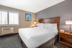 a hotel room with a large bed and a window at Best Western McCarran Inn in Las Vegas