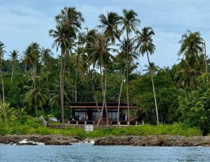 a house on the shore of a body of water at Villa Pandan Simeulue in Salul