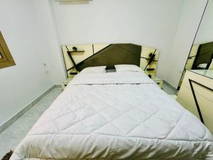 Uma cama ou camas num quarto em Relaxing Apartment with garden view in New Cairo