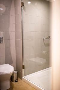 Un baño con ducha y WC. en ISABELLA STUDIOS FUNCHAL, en Funchal