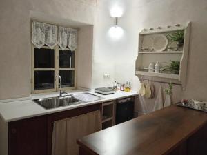 a kitchen with a sink and a counter top at Casa Vialardi in Brusasco