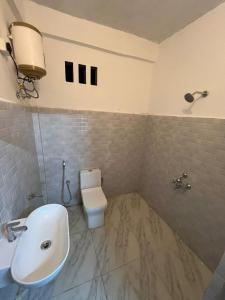 a bathroom with a sink and a toilet at PuVi Homestay, Dzukou entry point in Viswema