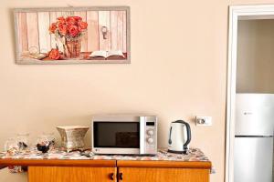 a microwave sitting on top of a counter at Casa vacanze da Angela in Solto Collina