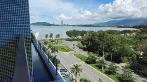 a view of the water from a building at BaySuites Likas by Alawa Homes in Kota Kinabalu
