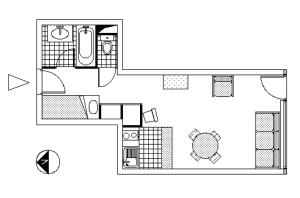 a plan of a floor plan of a house at Résidence Albaron - Studio pratique et bien situé MAE-4231 in Bessans