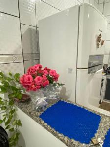 Η κουζίνα ή μικρή κουζίνα στο Apartamento no Centro da Cidade Nova- 4 min do Aeroporto