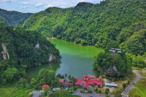 an aerial view of a lake in a valley at Big Tree Boutique in Ipoh