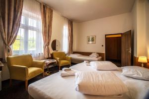 Voodi või voodid majutusasutuse Hotel Skála toas