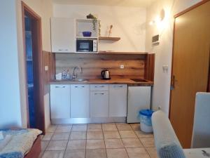 Kuchyň nebo kuchyňský kout v ubytování Apartments Bili
