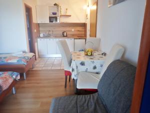 Kuchyň nebo kuchyňský kout v ubytování Apartments Bili