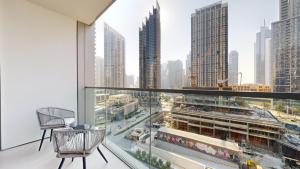 Nespecifikovaný výhled na destinaci Dubaj nebo výhled na město při pohledu z apartmánu